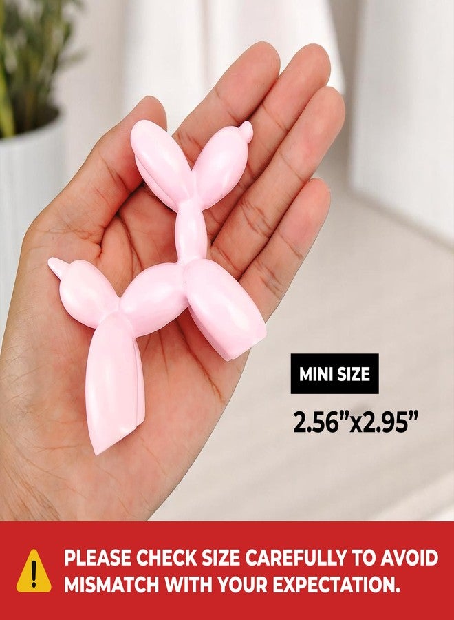 KH866 Small Pink Balloon Dog Statue, 2.9 x 2.5 Inch Cute Animal Art Decor Sculpture for Home Shelves, Mini Shelf Decoration Trendy Ornaments Collection Figurine for Bedroom Living Room Office Desktop - Image 3